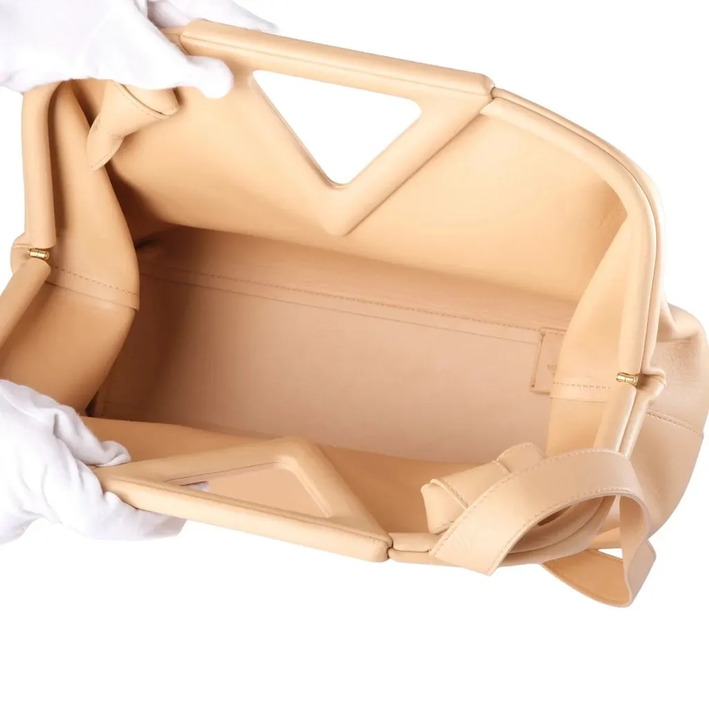 Bottega Veneta The Point Medium Almond Leather Shoulder Bag - '20s Beige Leather Good - Box View