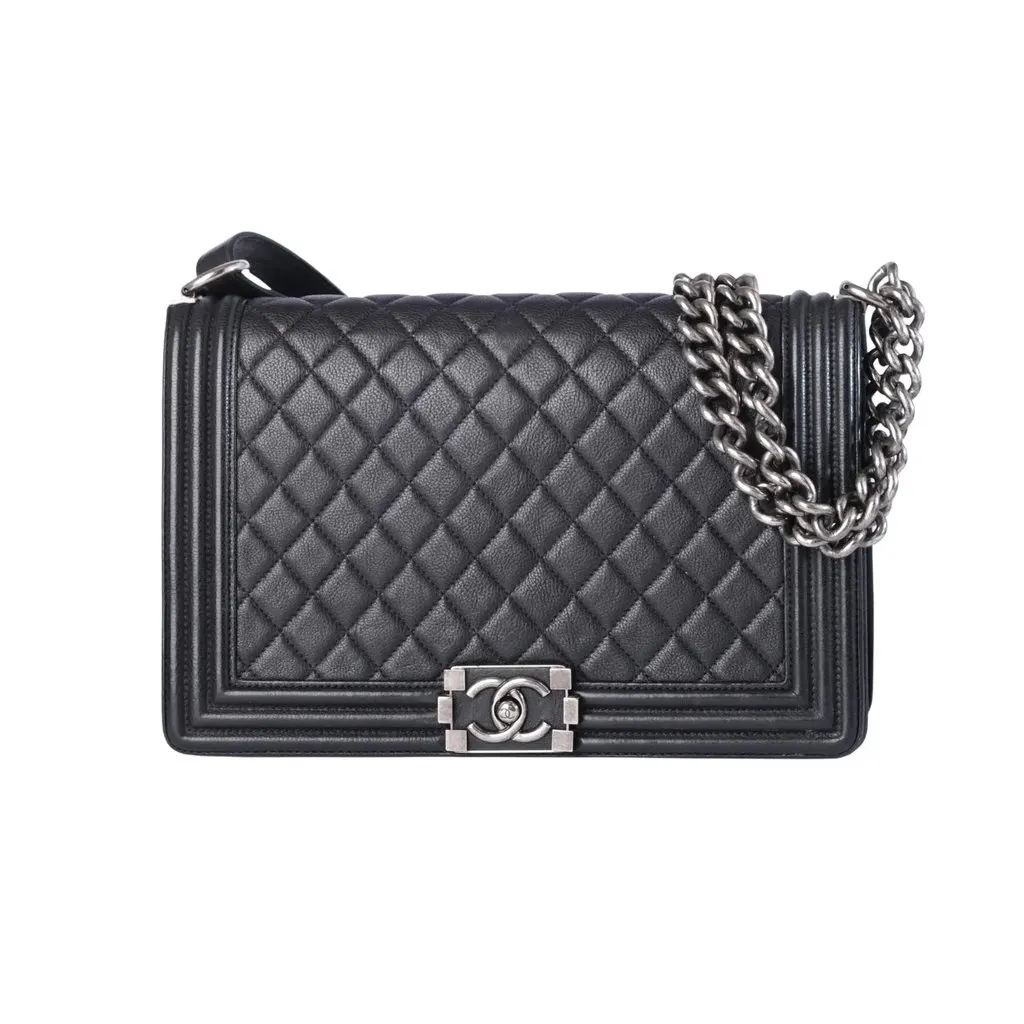 Chanel Boy Medium Quilted Leather Shoulder Bag - '10s