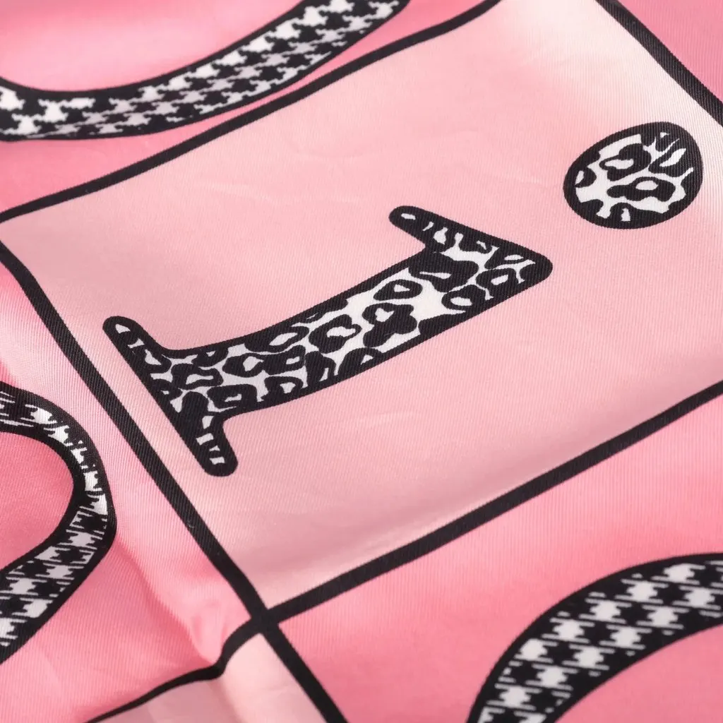 Dior Pink Graphic-Print Silk Scarf - '00s Pink Silk Good - Back View