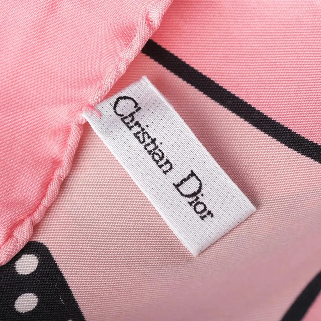Dior Pink Graphic-Print Silk Scarf - '00s Pink Silk Good - Model View
