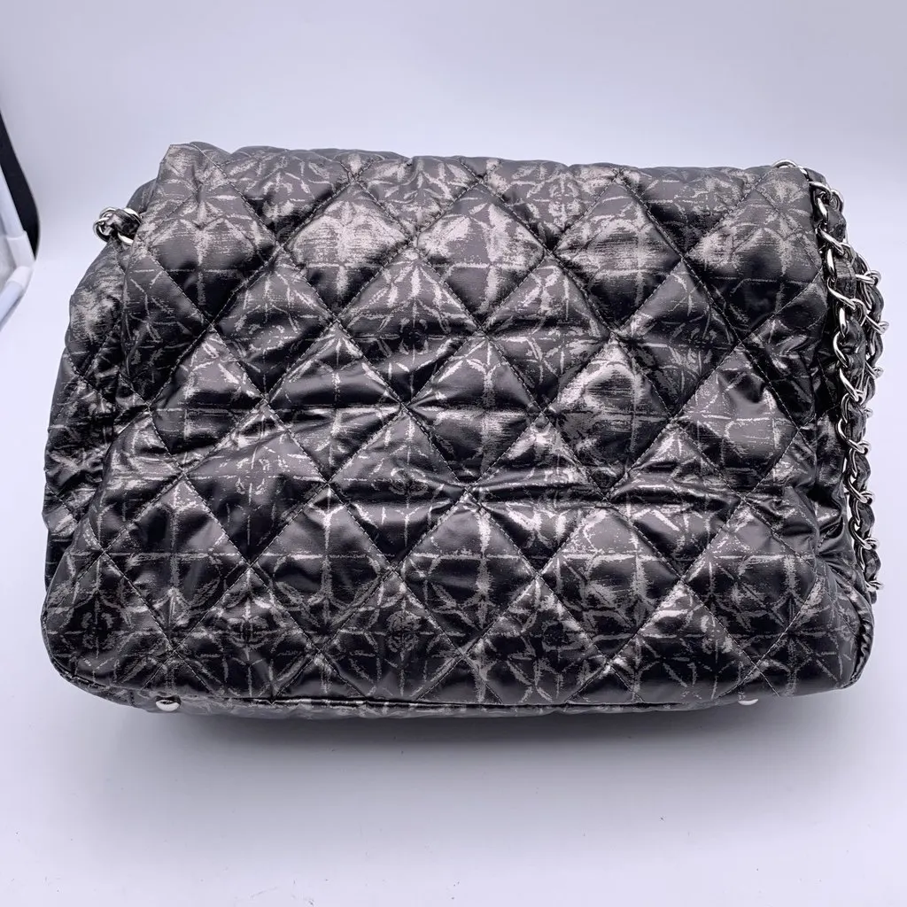 Chanel Shoulder Bag Accordion Grey Polyamide Good - Inside View