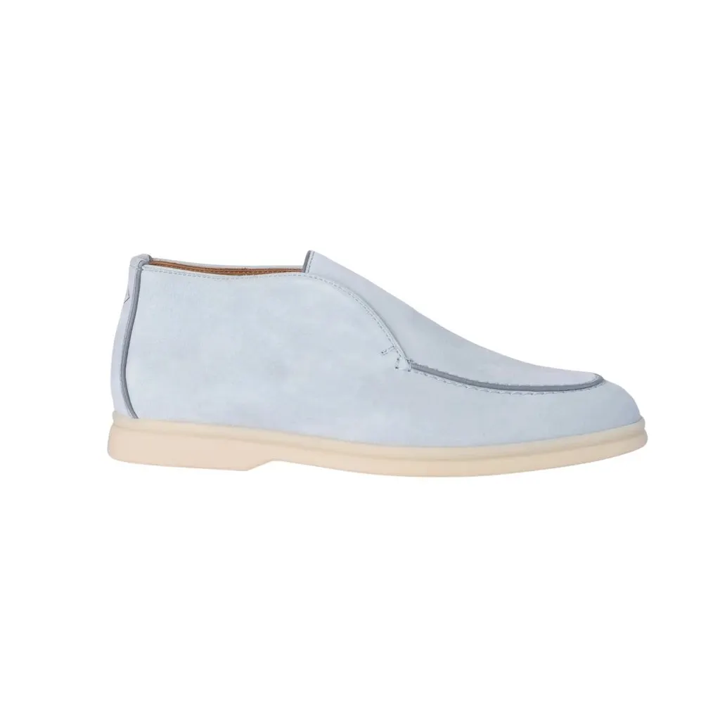 Loro Piana Open Walk Suede Ankle Boots Light Blue - '20s