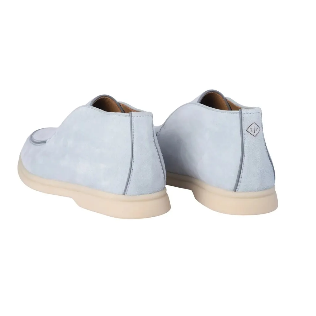 Loro Piana Open Walk Suede Ankle Boots Light Blue - '20s Blue Suede Good - Inside View