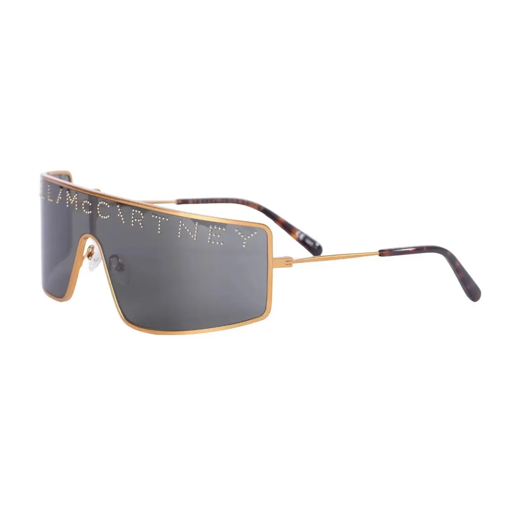 Stella McCartney Gold Metal Serigraphy Mask Sunglasses - '20s Gold Good - Back View