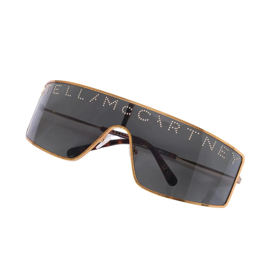Stella McCartney Gold Metal Serigraphy Mask Sunglasses - '20s Gold Good - Inside View