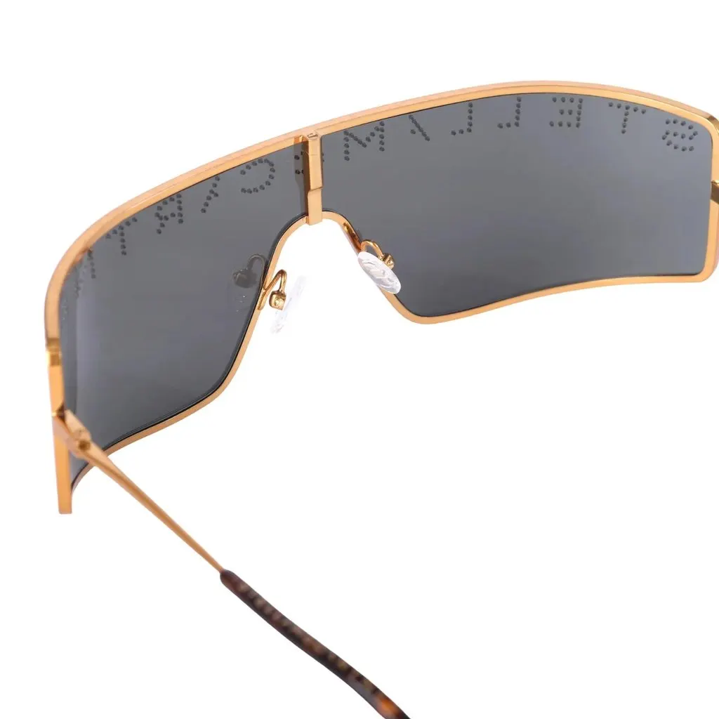 Stella McCartney Gold Metal Serigraphy Mask Sunglasses - '20s Gold Good - Model View