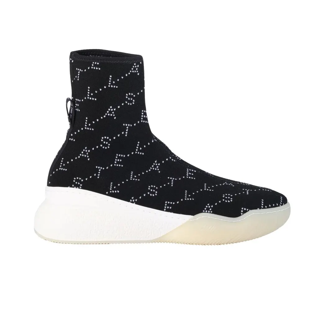 Stella McCartney Black Monogram Loop Sock Sneakers - '20s