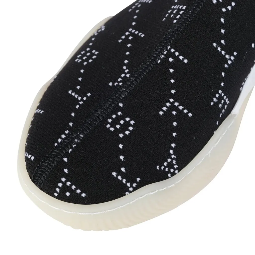 Stella McCartney Black Monogram Loop Sock Sneakers - '20s Black Good - Model View