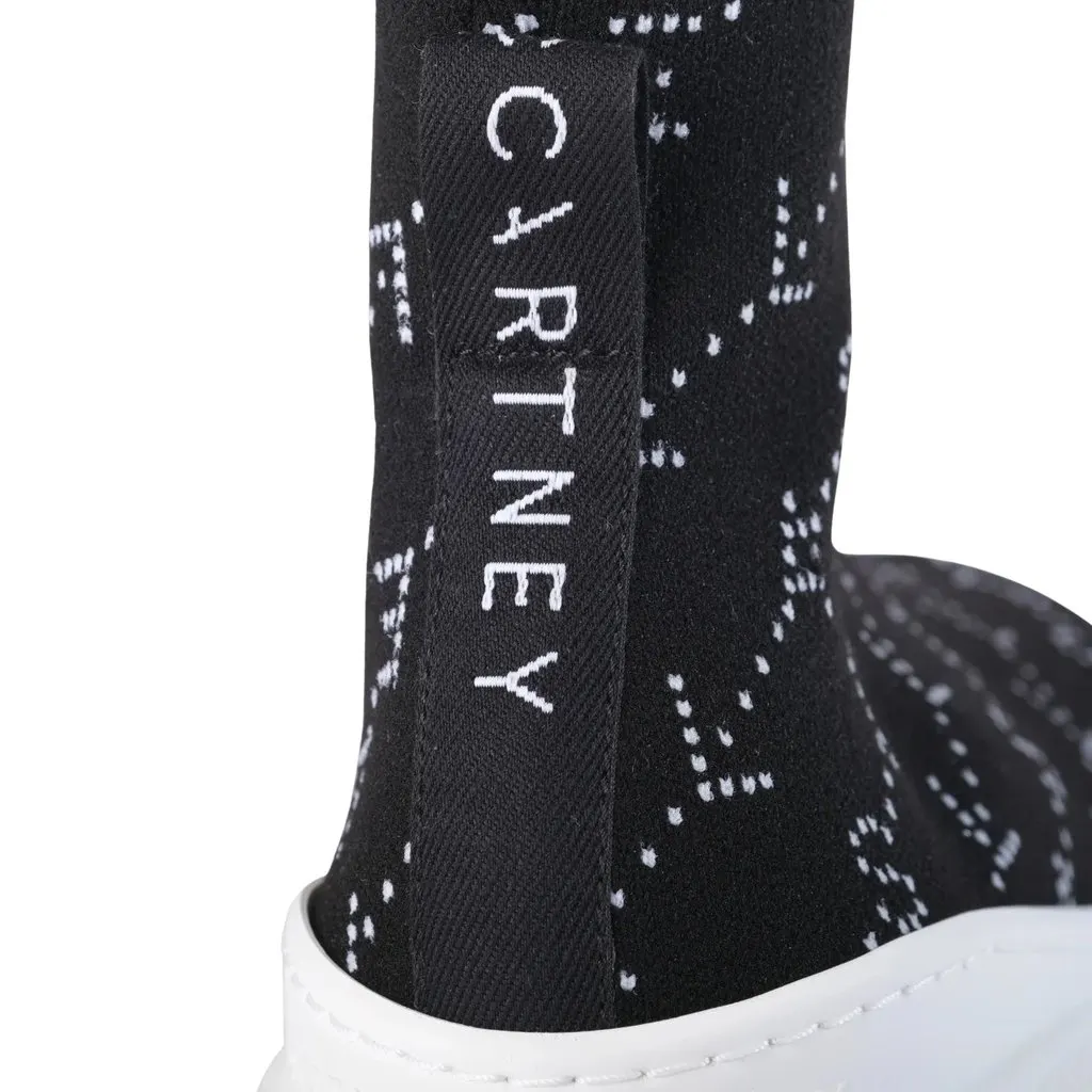 Stella McCartney Black Monogram Loop Sock Sneakers - '20s Black Good - Box View
