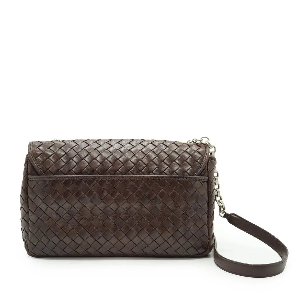 Bottega Veneta Tote Bag Vintage Intrecciato Brown Leather Good - Inside View