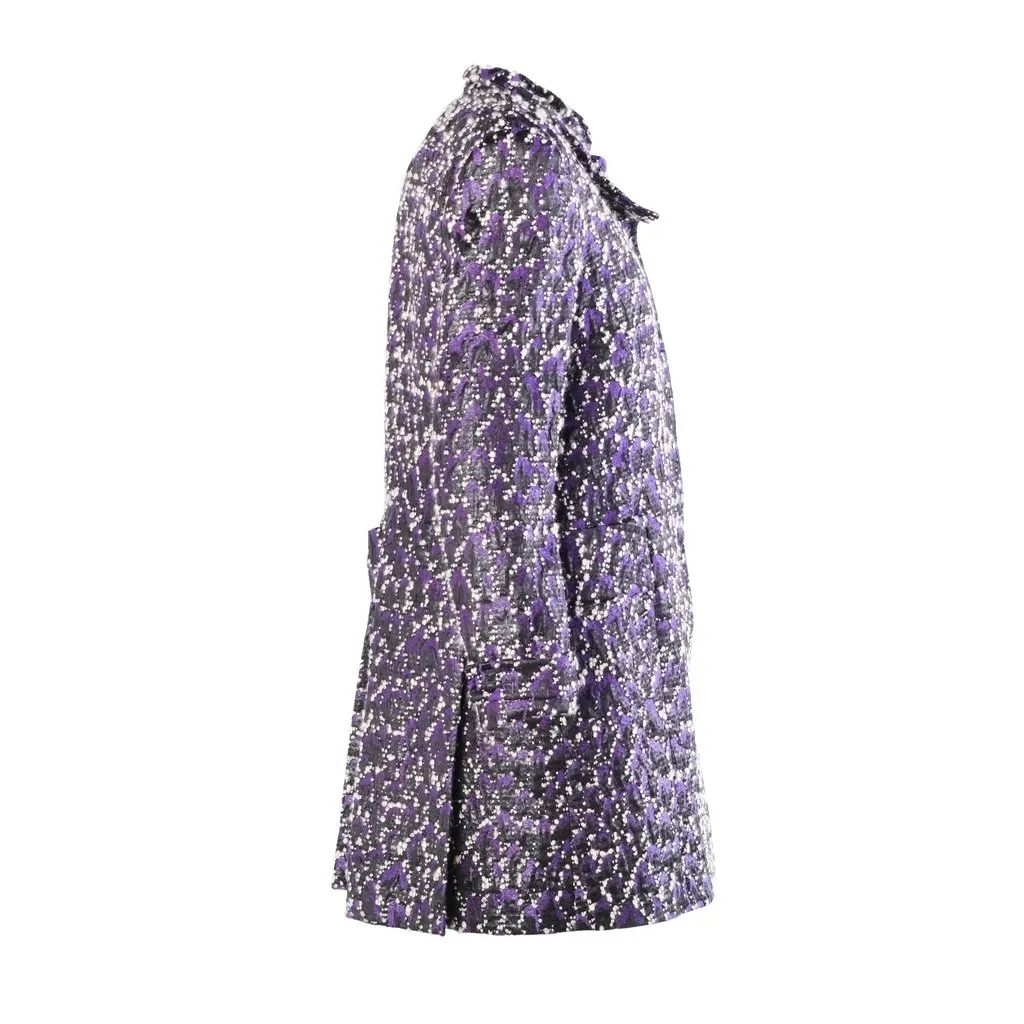 Versace Autumn/Winter 2008/09 Embellished Jacquard Coat & Dress Set -'00s White Canvas Good - Model View