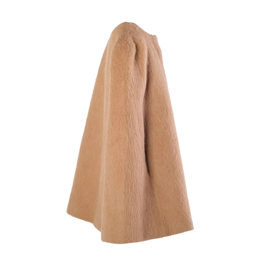 Unsigned Sportmax Code Camel Wool & Alpaca Blend Collarless Coat - '10s Camel Wool Good - Back View