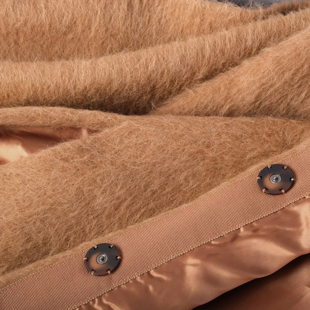 Unsigned Sportmax Code Camel Wool & Alpaca Blend Collarless Coat - '10s Camel Wool Good - Model View