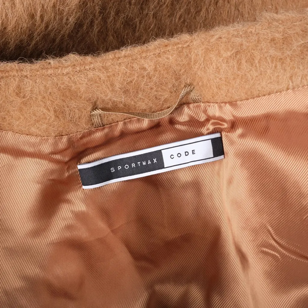 Unsigned Sportmax Code Camel Wool & Alpaca Blend Collarless Coat - '10s Camel Wool Good - Box View