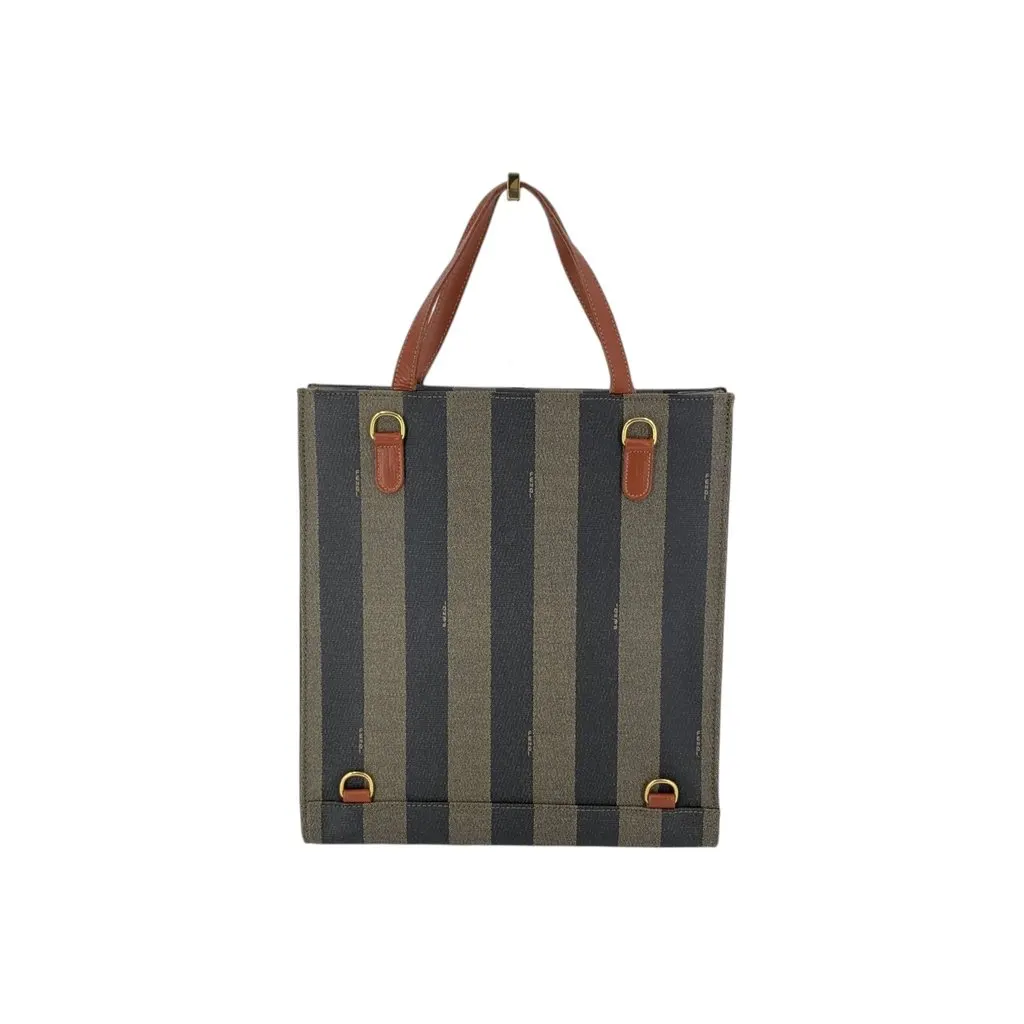Fendi Tote Bag Vintage Pequin Tote Backpack Black Canvas Good - Inside View