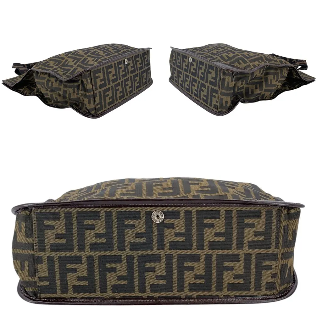Fendi Tote Bag Vintage Foldable Tote Brown Canvas Good - Model View