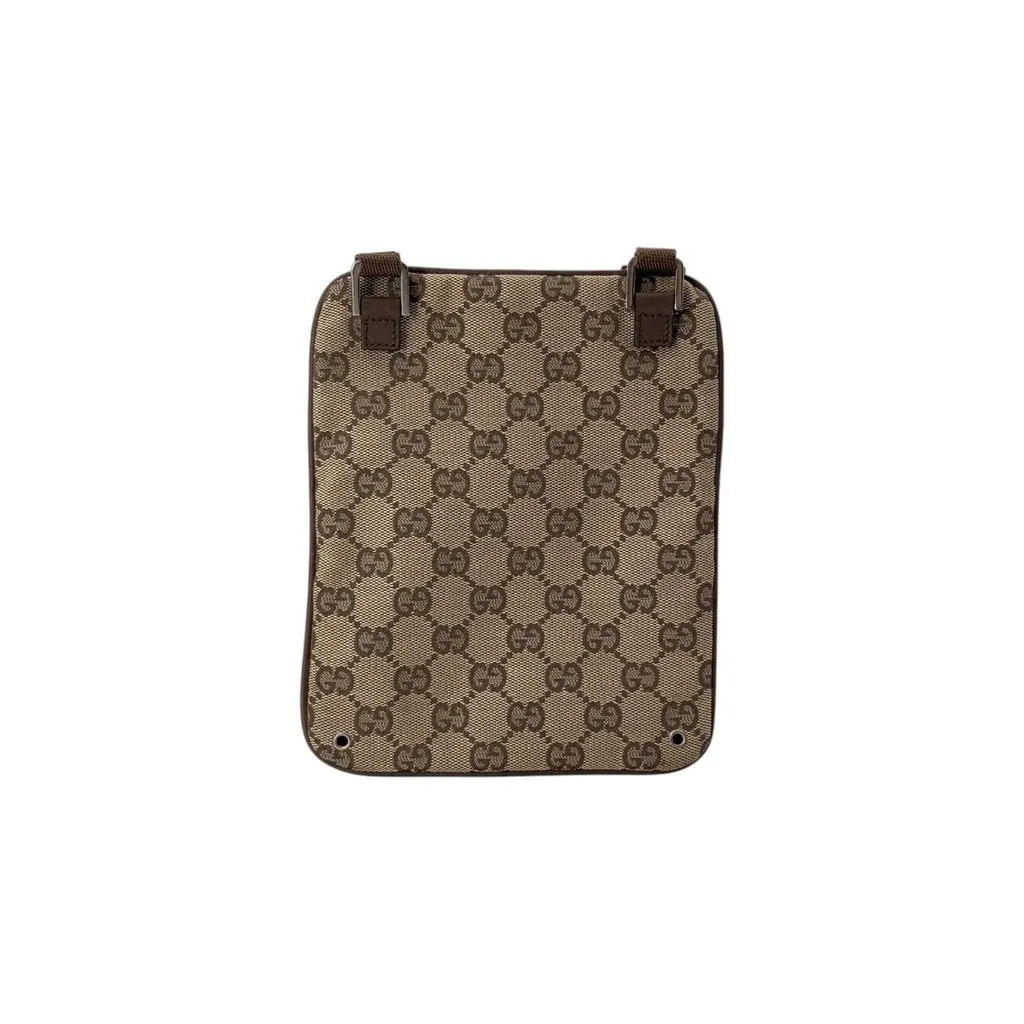 Gucci Crossbody Bag Vintage GG Canvas Messenger Brown Canvas Good - Inside View
