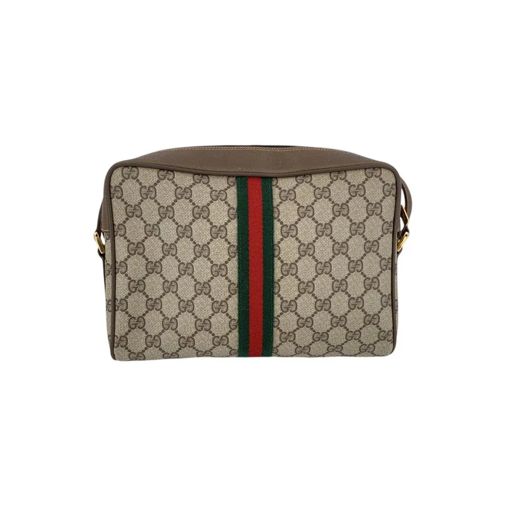 Gucci Crossbody Bag Vintage Ophidia Brown Canvas Good - Inside View