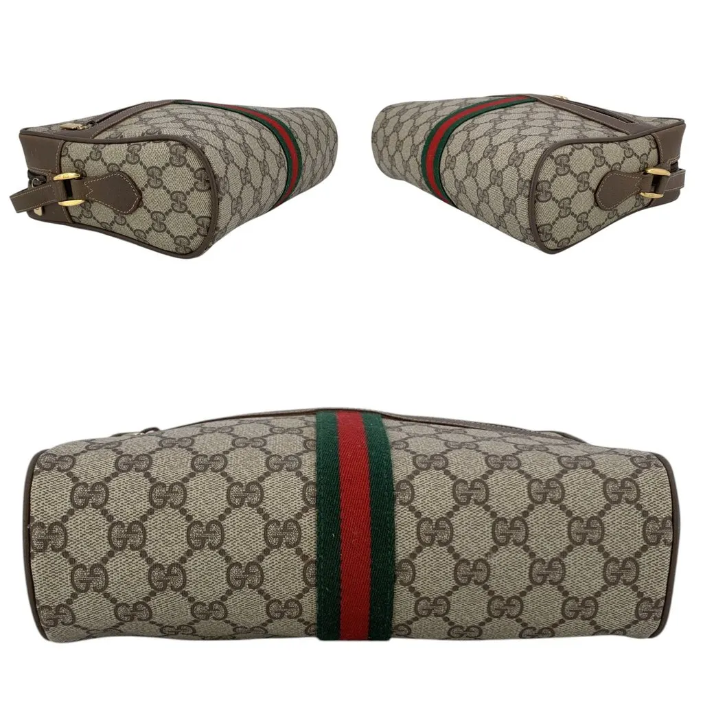 Gucci Crossbody Bag Vintage Ophidia Brown Canvas Good - Model View