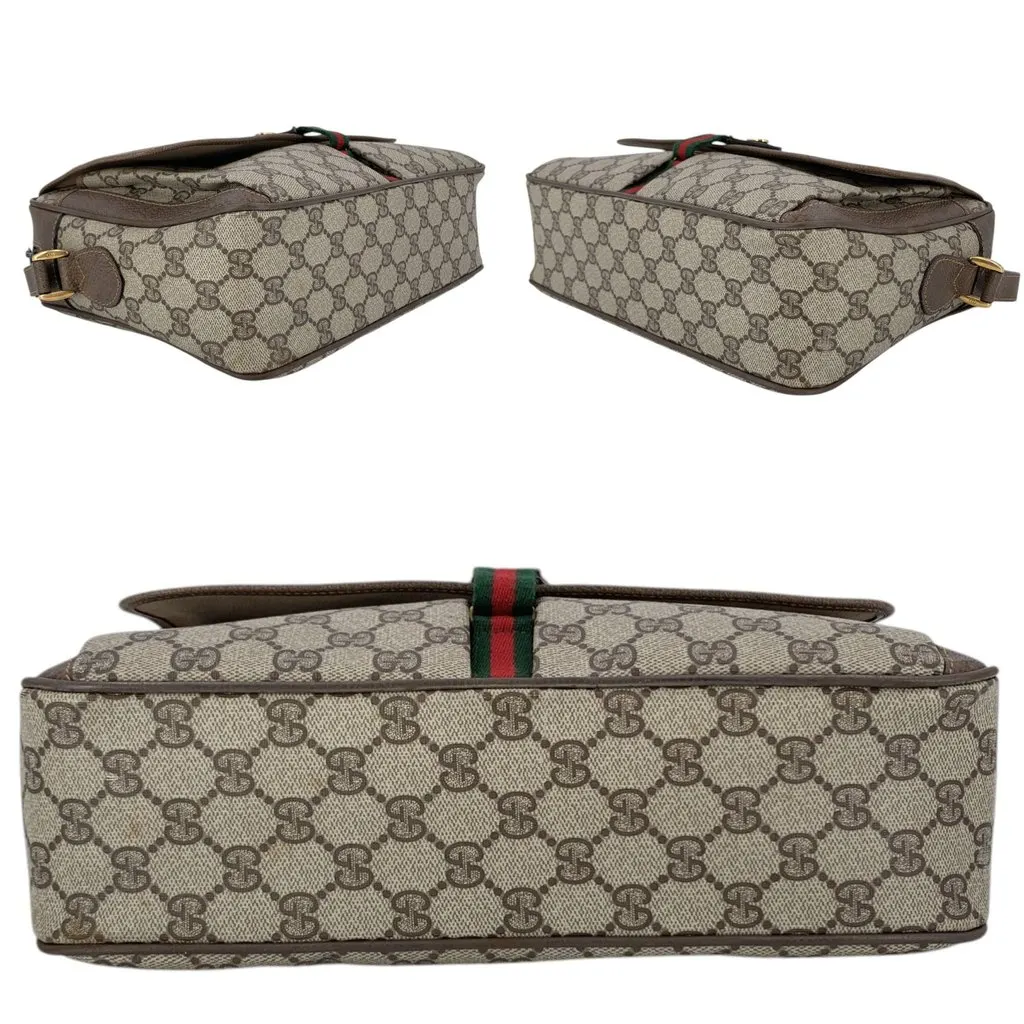 Gucci Shoulder Bag Vintage Ophidia Brown Canvas Good - Model View