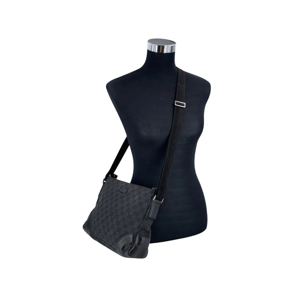 Gucci Shoulder Bag Vintage Monogram Black Canvas Good - Back View