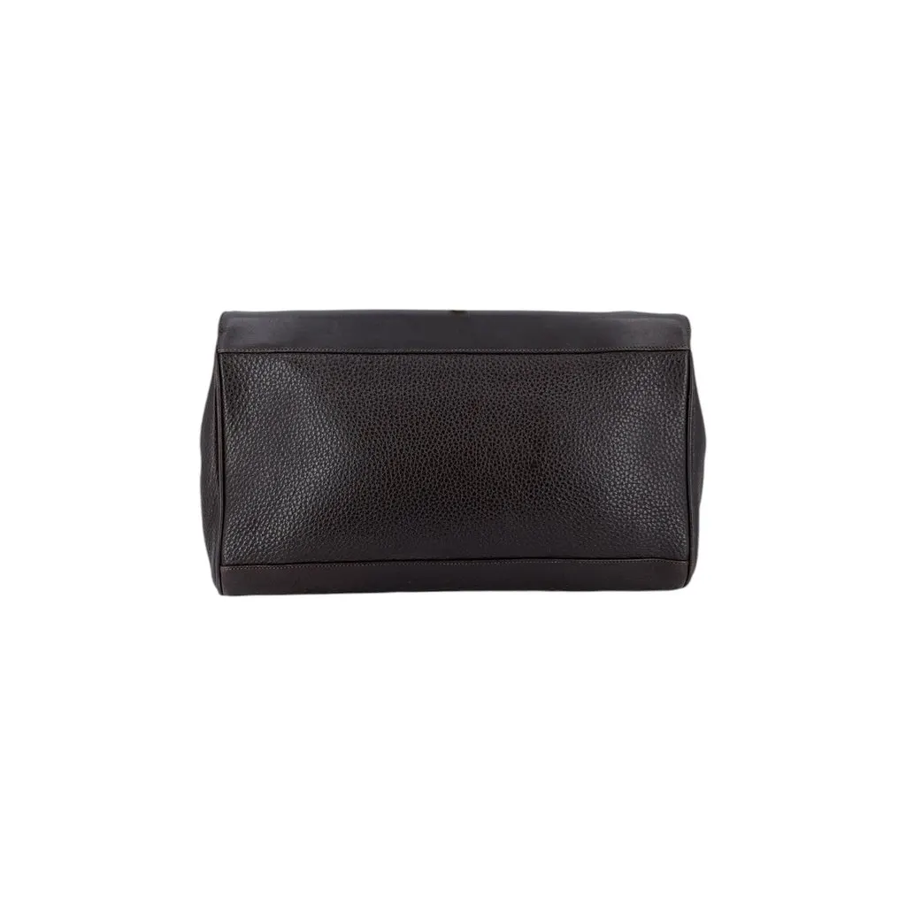 Gucci Clutch Bag Vintage Floral Inlay Brown Leather Good - Inside View
