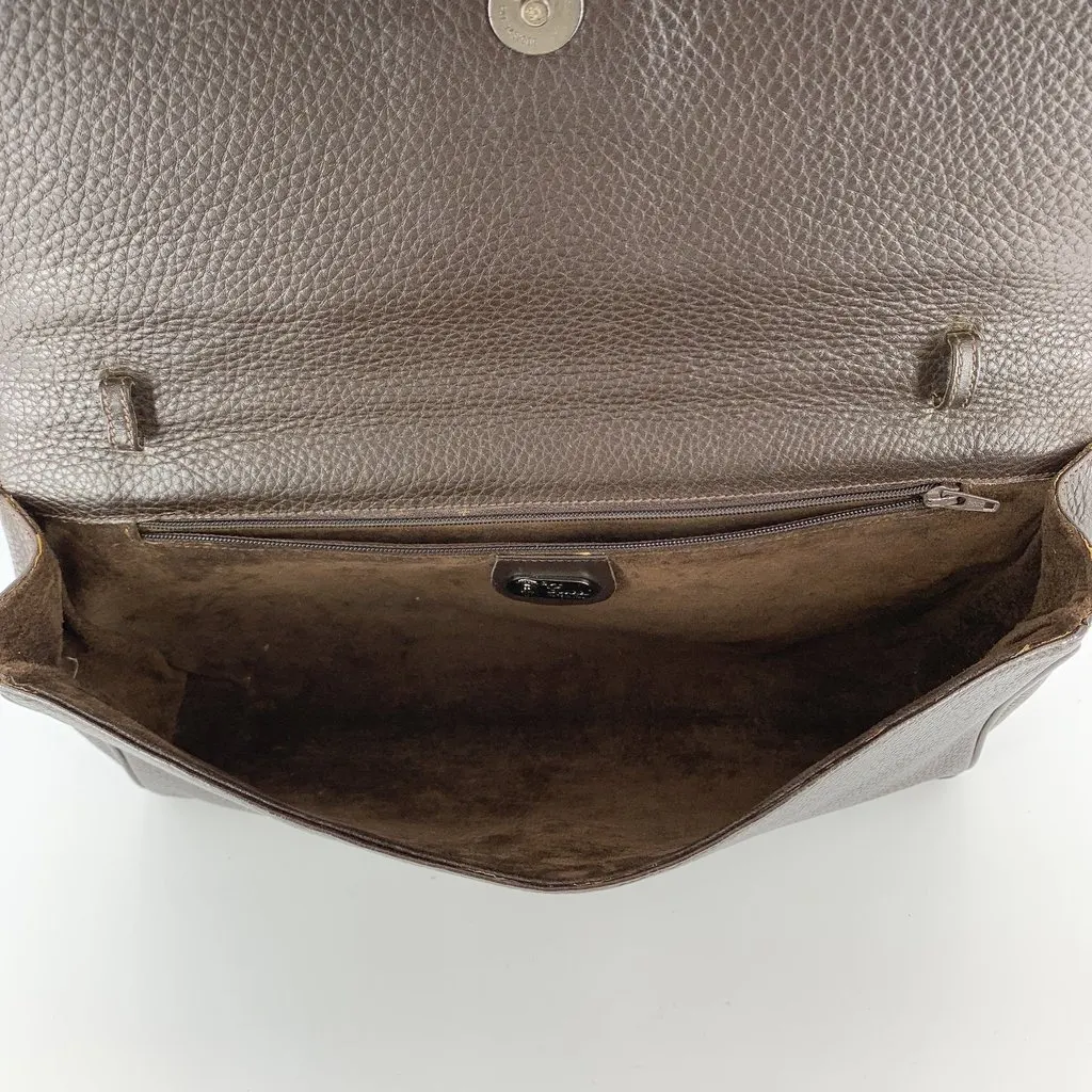 Gucci Clutch Bag Vintage Floral Inlay Brown Leather Good - Box View