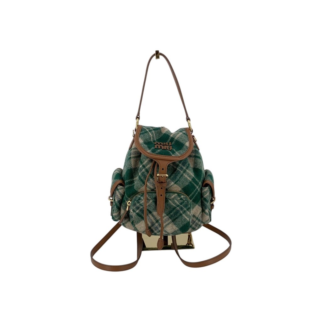 Miu Miu Backpack Tweed Backpack Brown | Libas Collective