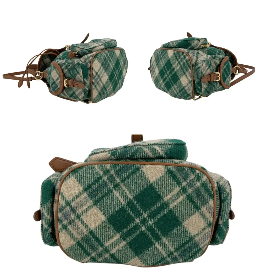 Miu Miu Backpack Tweed Backpack Brown Tweed Good - Model View