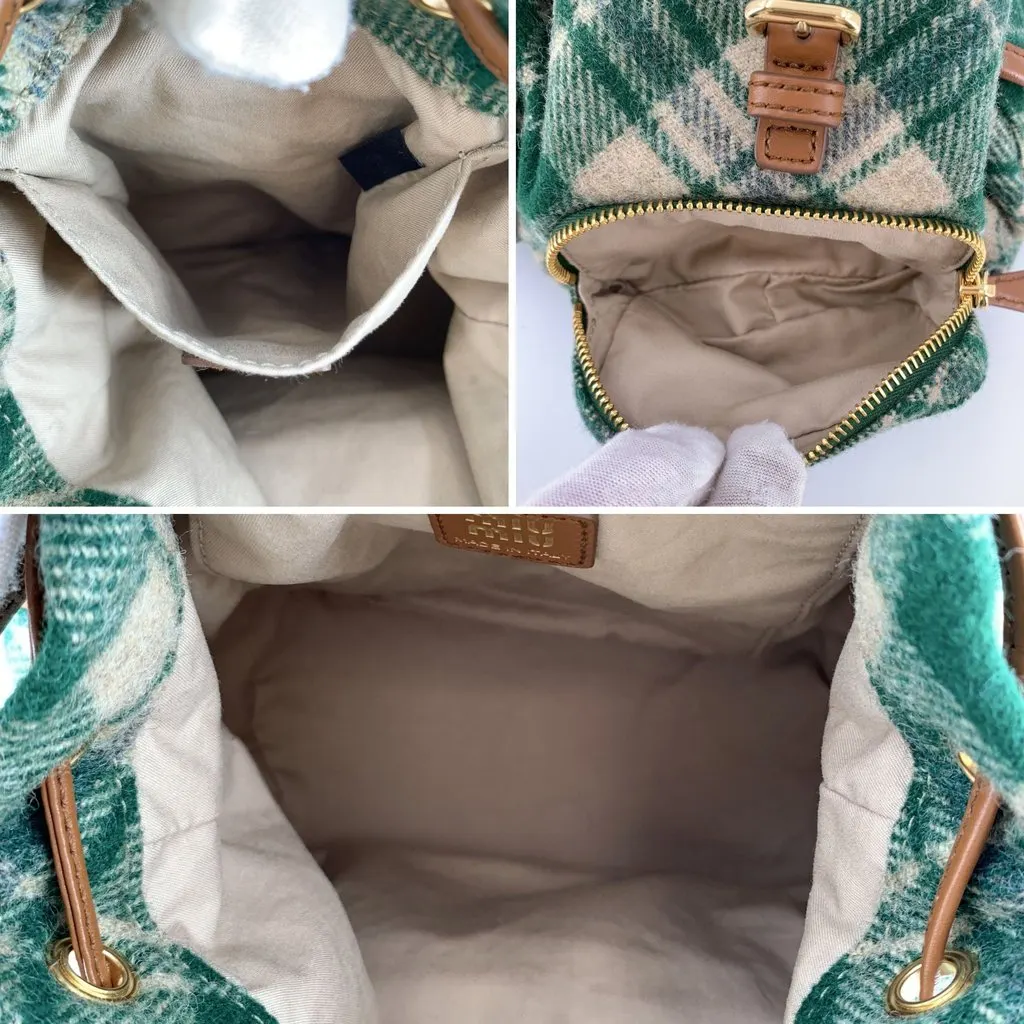 Miu Miu Backpack Tweed Backpack Brown Tweed Good - Box View