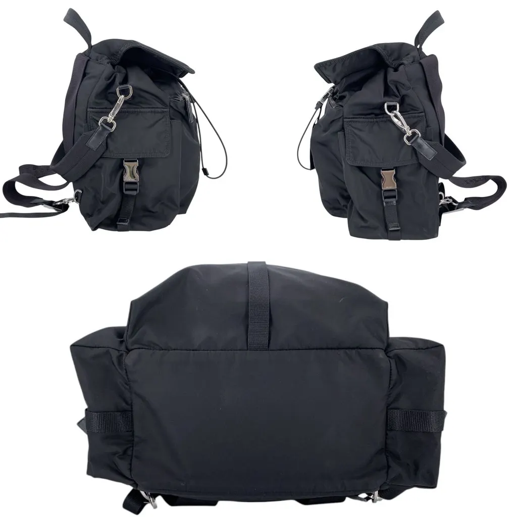 Prada Backpack Re-Nylon Black Polyamide Good - Model View