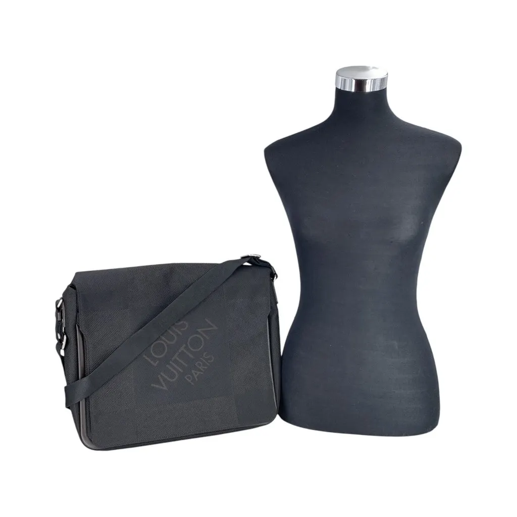 Louis Vuitton Crossbody Bag Vintage Damier Noir Geant Black Canvas Good - Back View