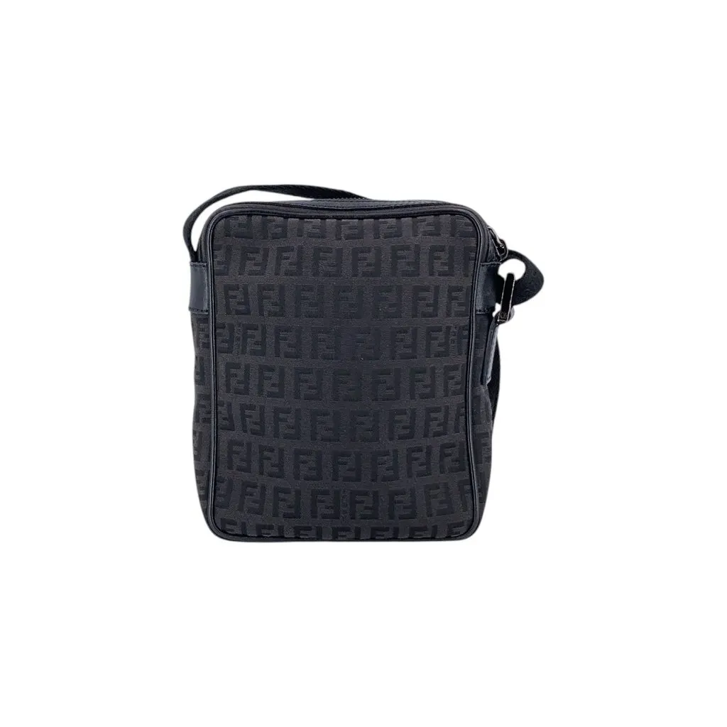 Fendi Crossbody Bag Black Zucchino Crossbody Black Canvas Good - Inside View