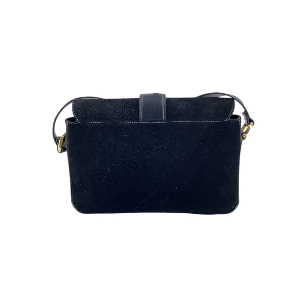 Gucci Shoulder Bag Vintage Navy Suede Shoulder Bag Navy Suede Good - Inside View