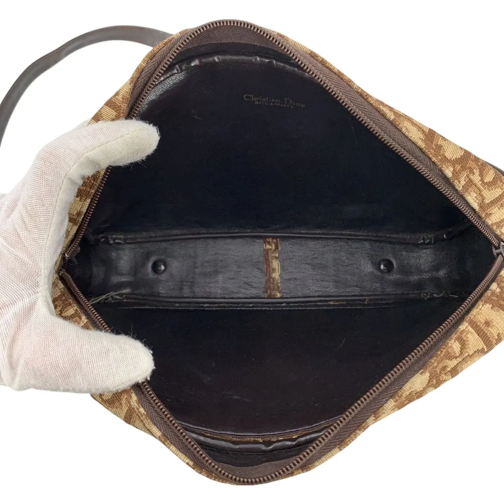 Dior Shoulder Bag Vintage Trotter Brown Canvas Good - Box View