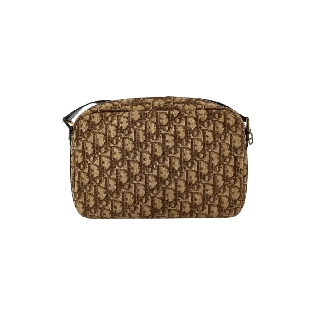 Dior Shoulder Bag Vintage Trotter Brown Canvas Good - Inside View