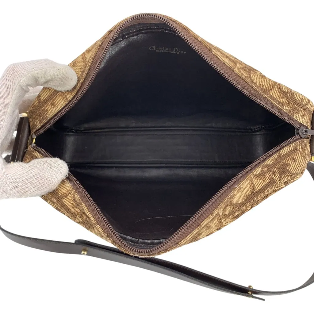Dior Shoulder Bag Vintage Trotter Brown Canvas Good - Box View