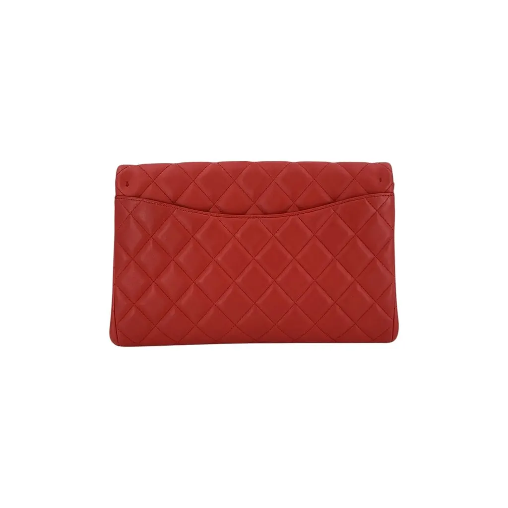 Chanel Shoulder Bag Timeless Red Leather Good - Inside View
