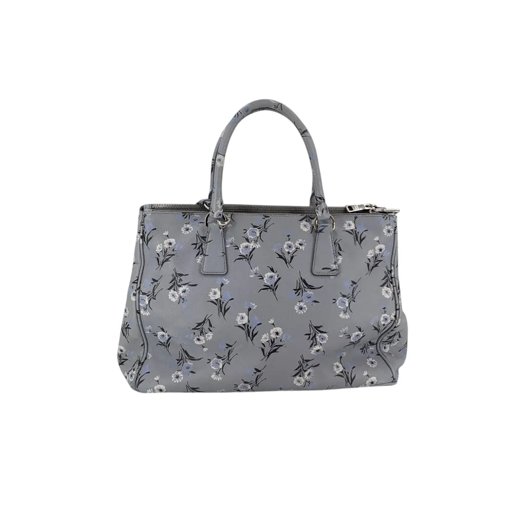 Prada Tote Bag Galleria Grey Leather Good - Inside View