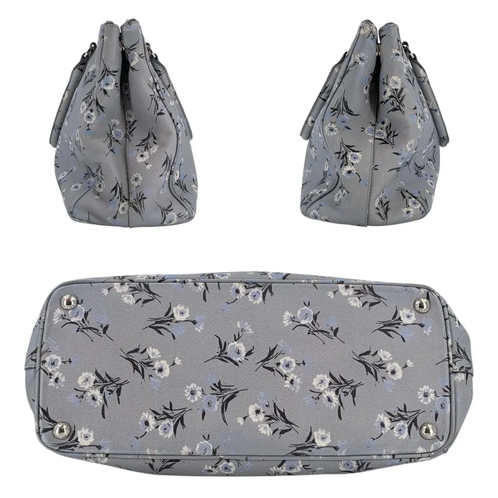 Prada Tote Bag Galleria Grey Leather Good - Model View