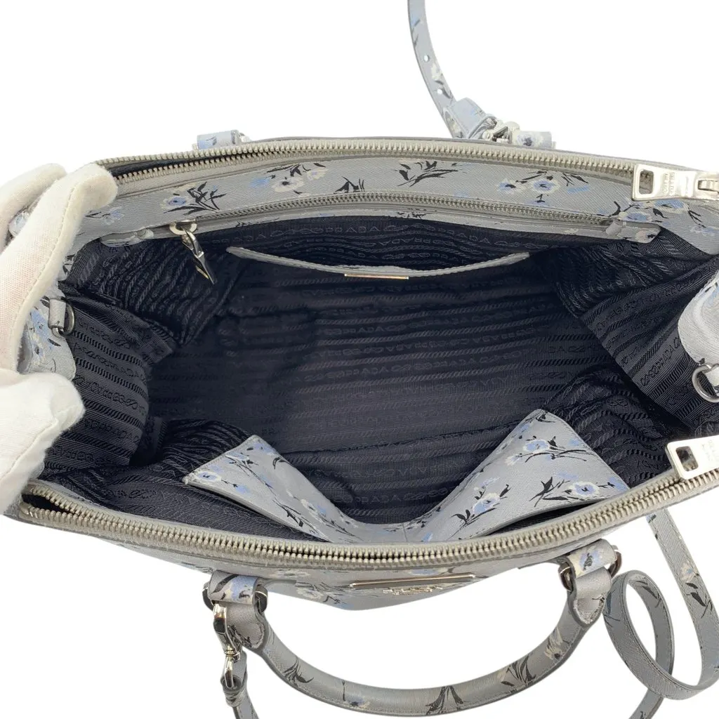 Prada Tote Bag Galleria Grey Leather Good - Box View