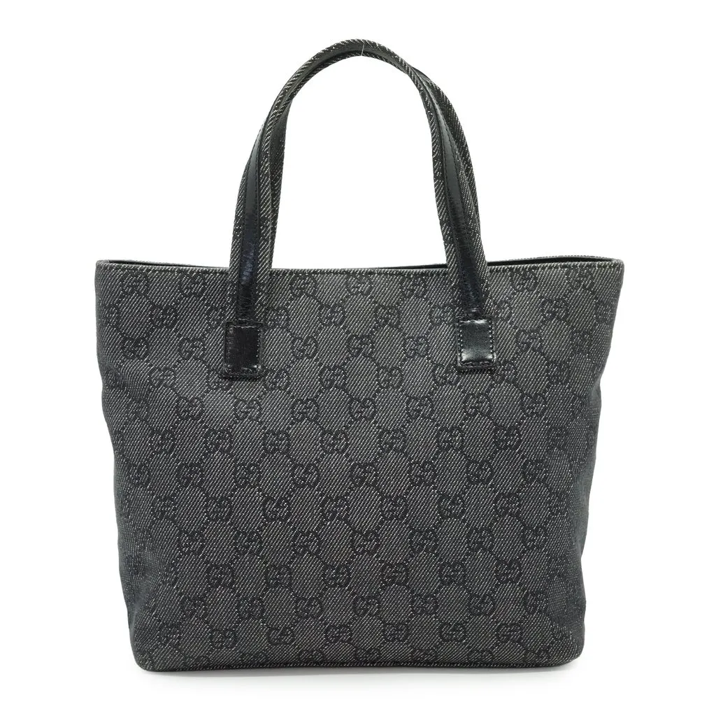 Gucci Tote Bag Monogram Black Canvas Good - Back View