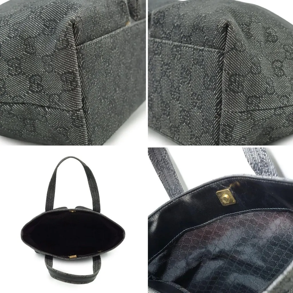 Gucci Tote Bag Monogram Black Canvas Good - Model View