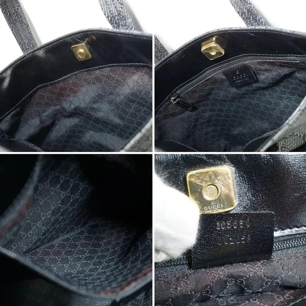 Gucci Tote Bag Monogram Black Canvas Good - Box View