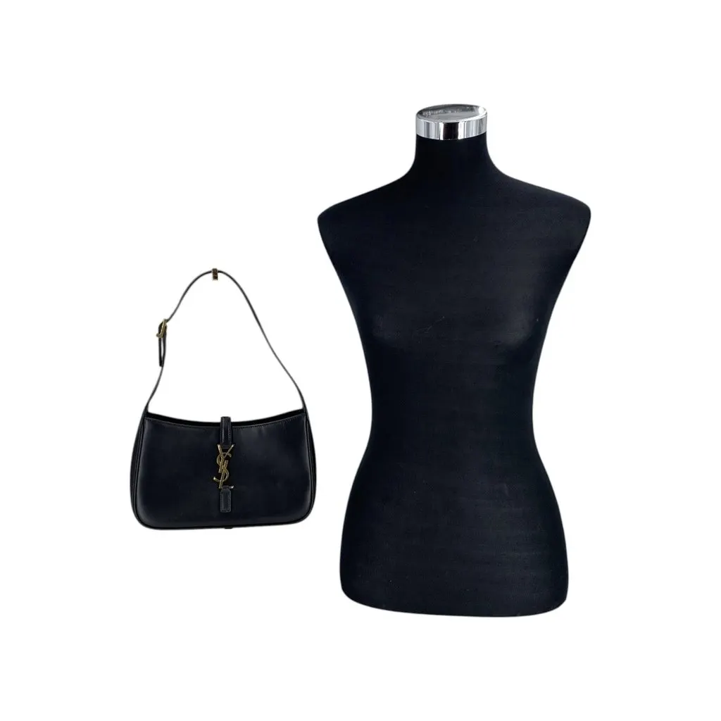 Saint Laurent Shoulder Bag Le 5 a 7 Black Leather Good - Back View
