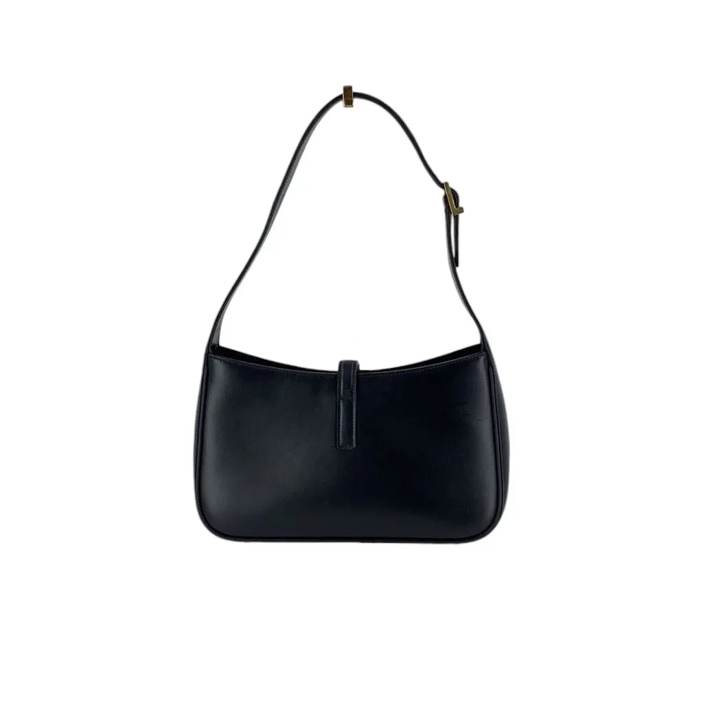 Saint Laurent Shoulder Bag Le 5 a 7 Black Leather Good - Inside View