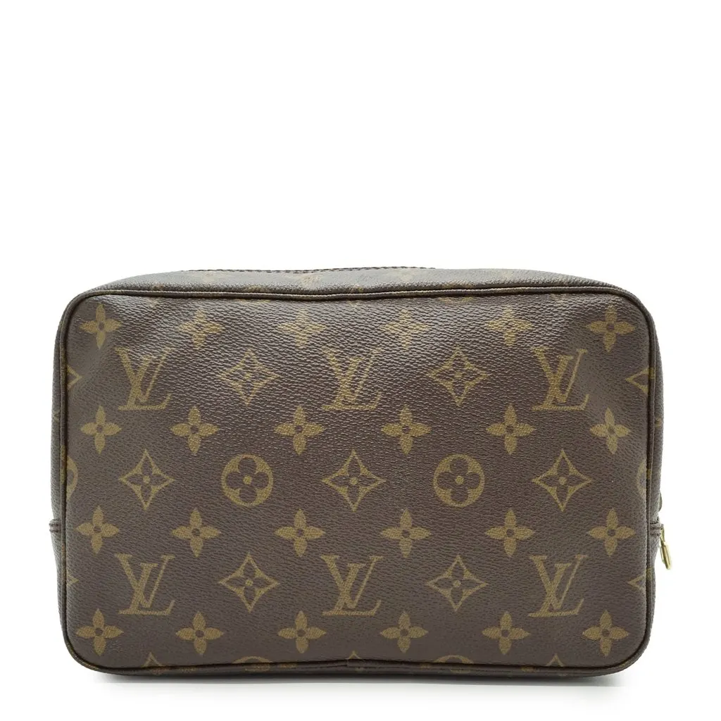 Louis Vuitton Clutch Bag Vintage Trousse de Toilette Brown Canvas Good - Back View