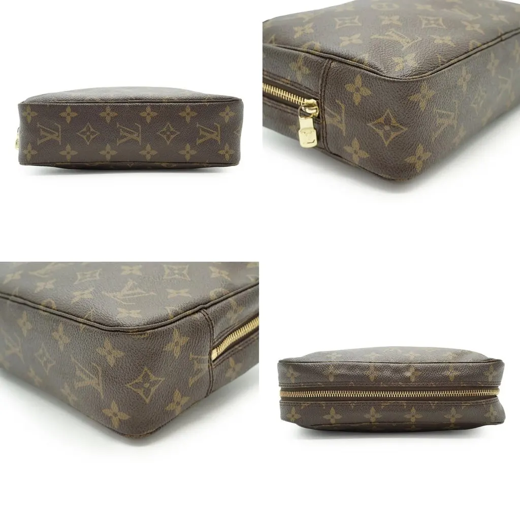 Louis Vuitton Clutch Bag Vintage Trousse de Toilette Brown Canvas Good - Box View