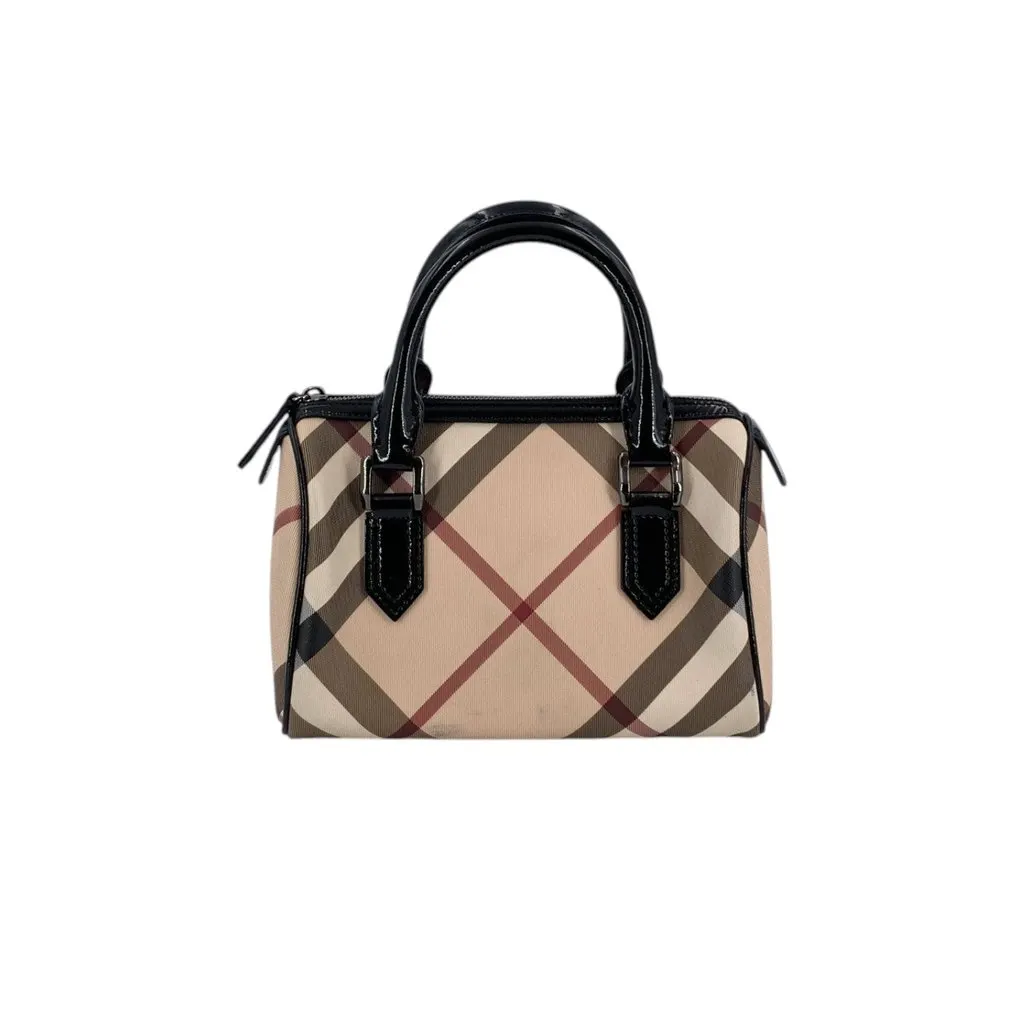Burberry Handbag Boston Black Canvas Good - Front View