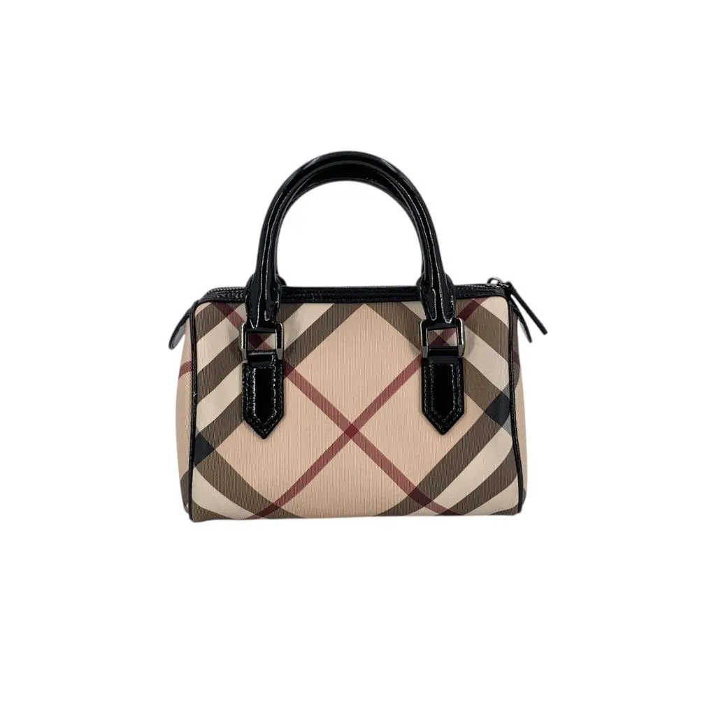 Burberry Handbag Boston Black Canvas Good - Inside View